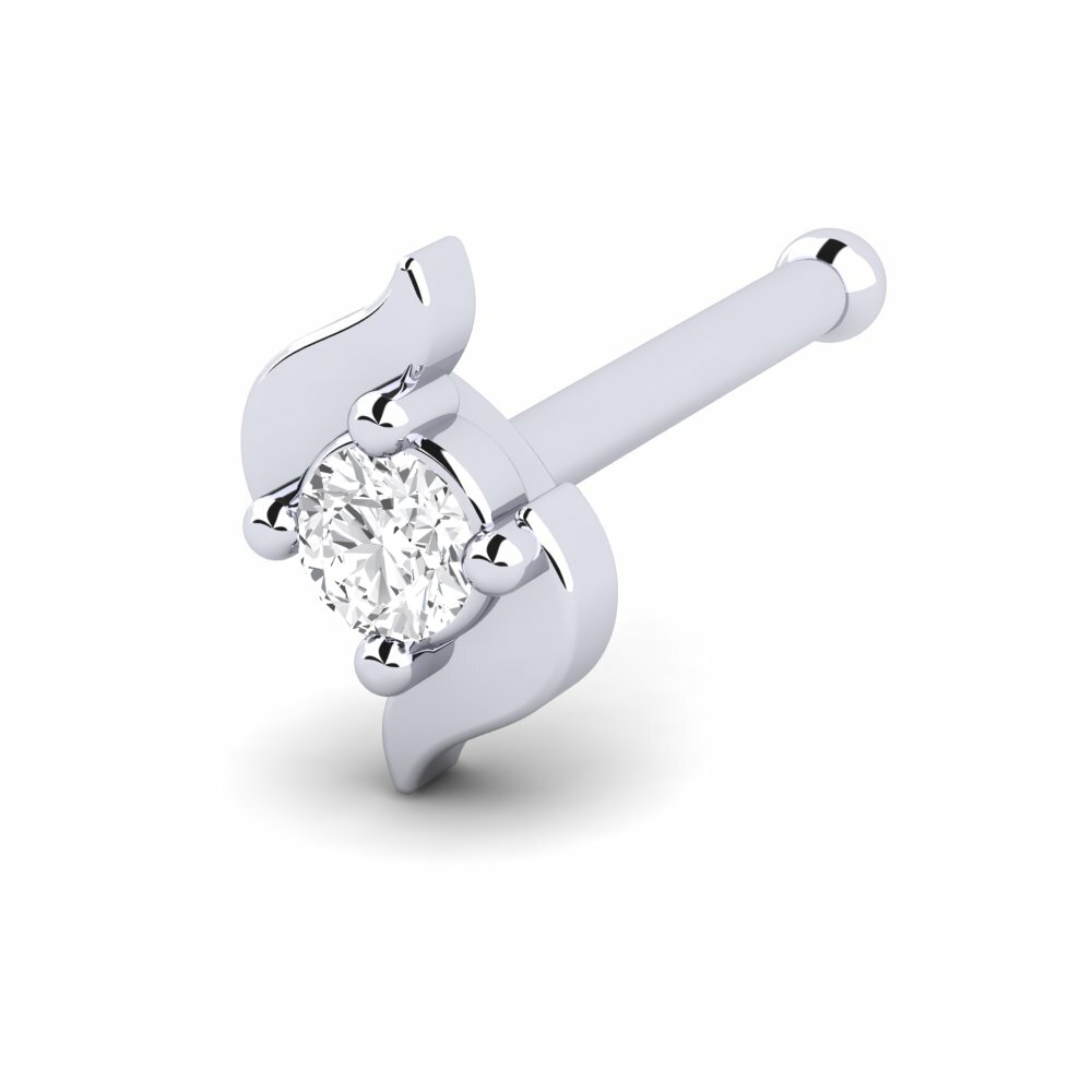 White sapphire Nose Pin Finger