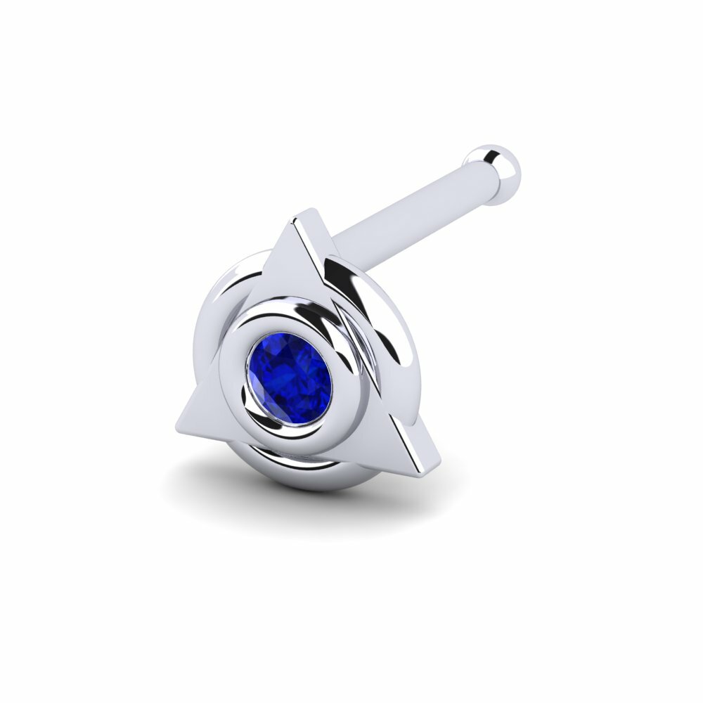 Sapphire Nose Pin Flast