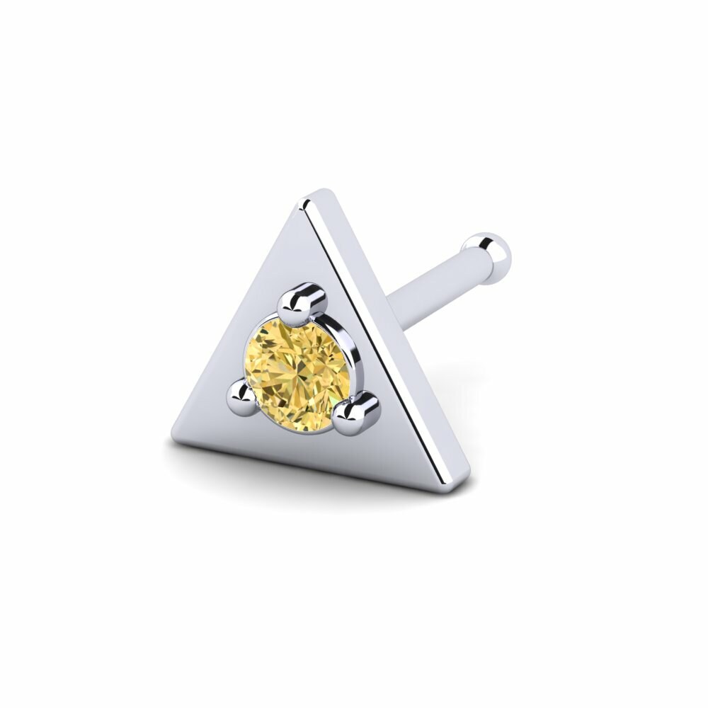 Yellow Diamond Nose Pin Flati