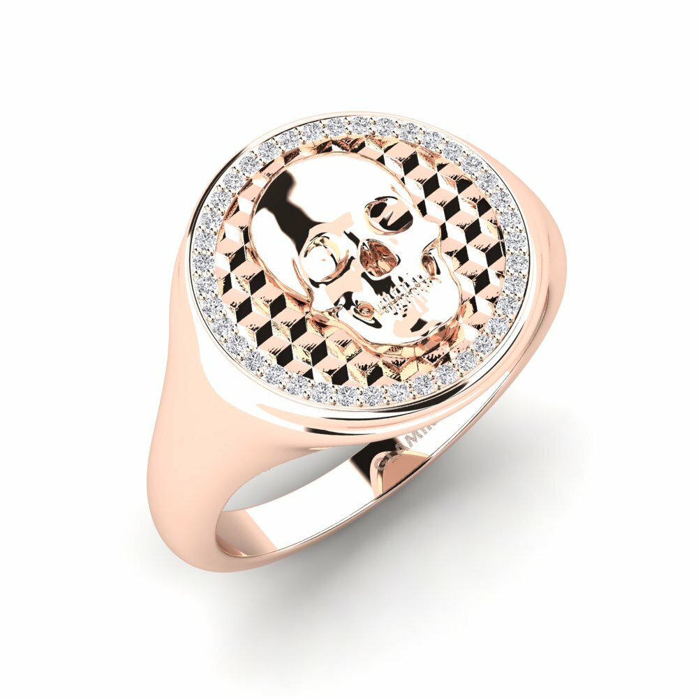 18ct Rose Gold Diamond Men's Ring Aubin