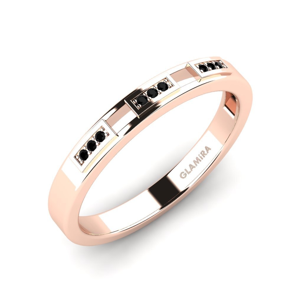 Oro Rosso 750 Zaffiro Nero Anello da uomo Buizel