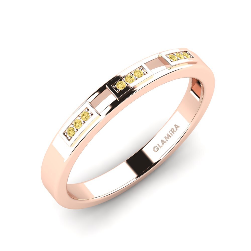 Oro Rosso 750 Diamante Giallo Anello da uomo Buizel