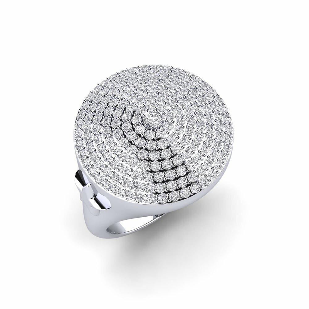 Weißgold 585 Rund Diamant Herrenring Phokas