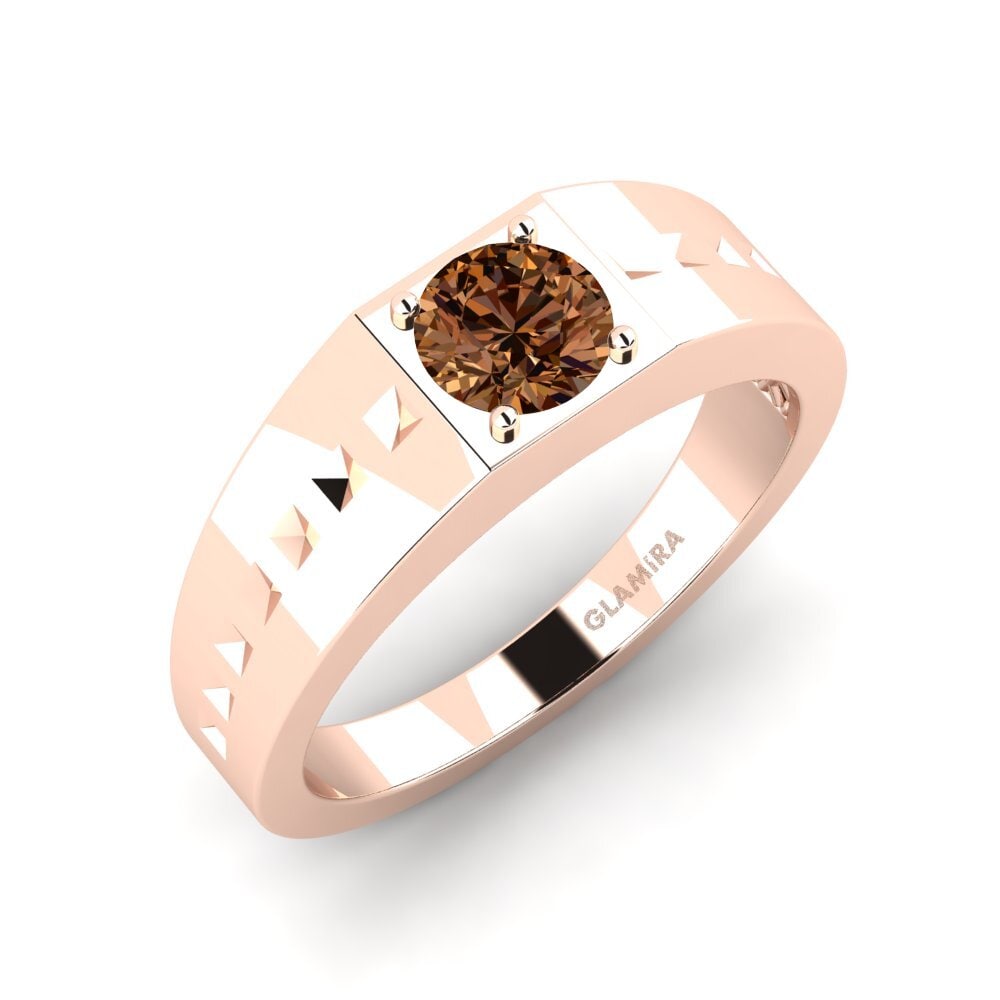 Oro Rosso 750 Diamante Marrone Anello da uomo Adila