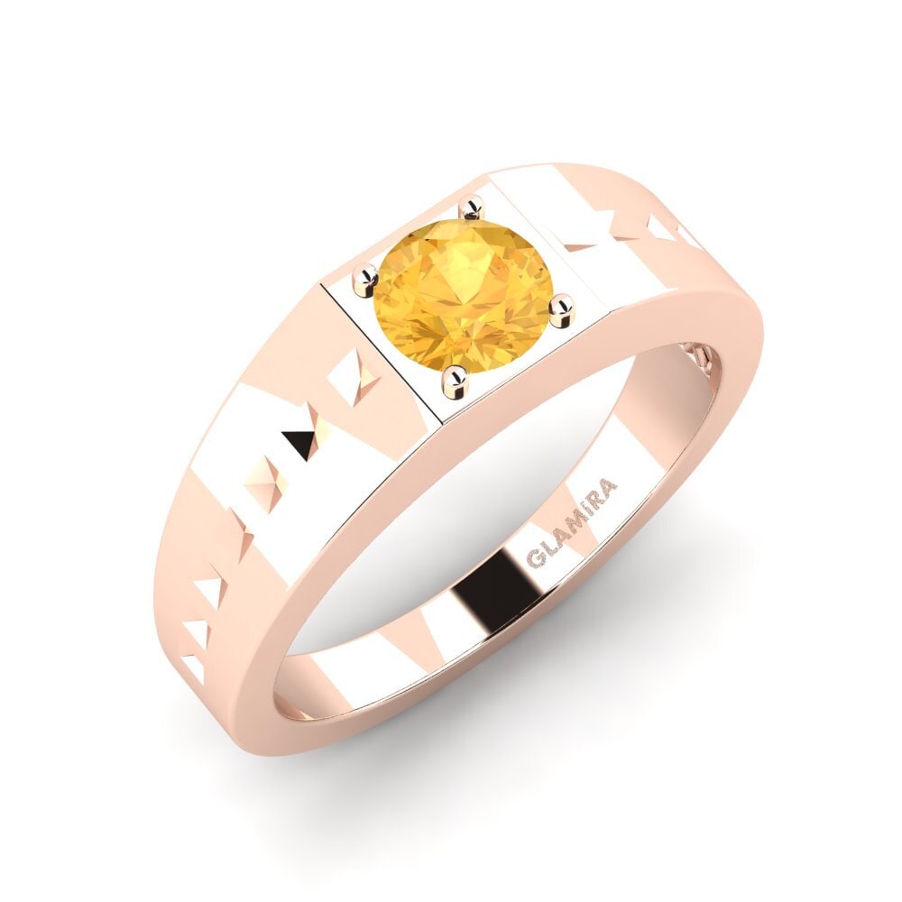 Oro Rosso 585 Citrino Anello da uomo Adila
