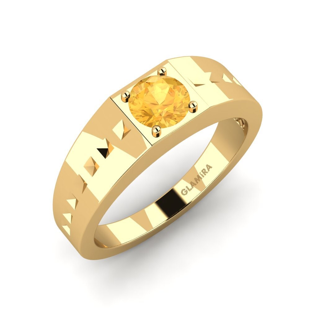 Oro Giallo 585 Citrino Anello da uomo Adila