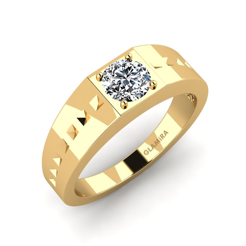 Oro Giallo 585 Zircone Anello da uomo Adila