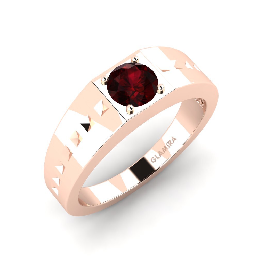 Oro Rosso 750 Granato Anello da uomo Adila