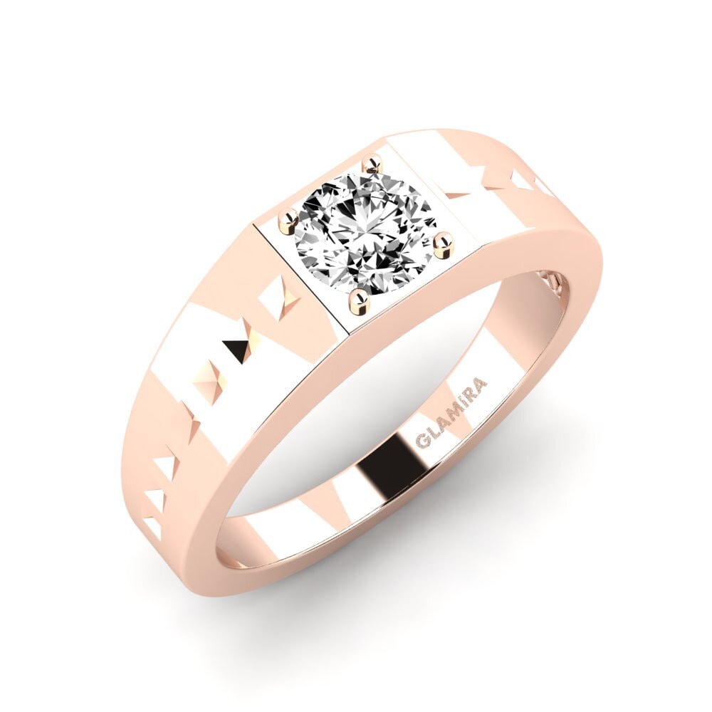 Oro Rosso 585 Moissanite Anello da uomo Adila