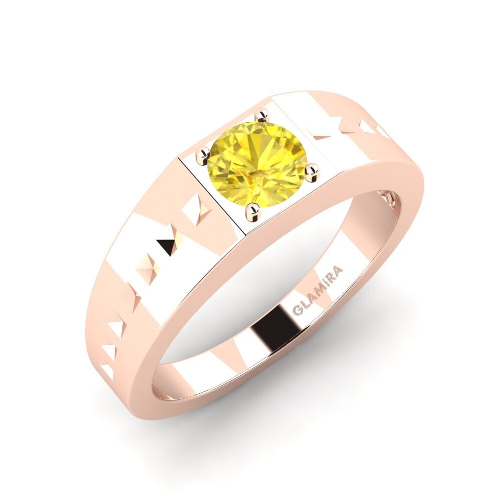 14k Rose Gold Yellow Sapphire Men's Ring Adila
