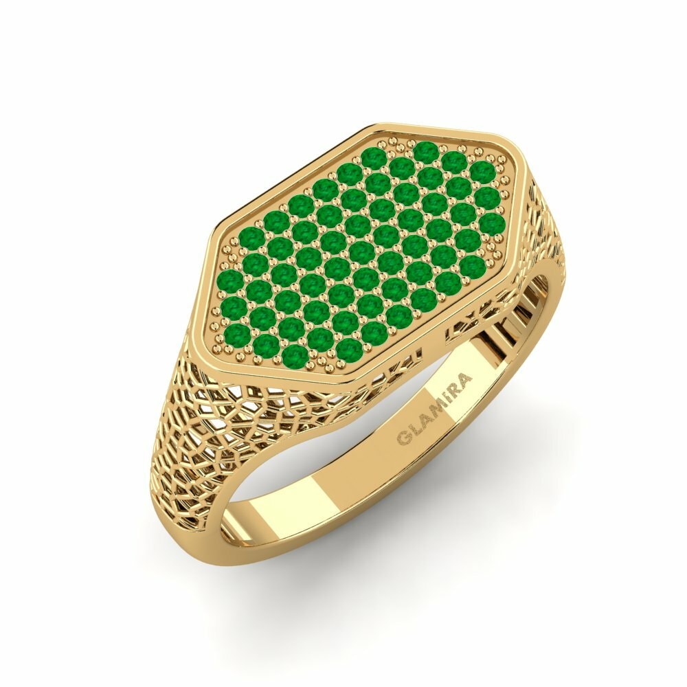 Emerald yellow-375 Men's Ring Amado