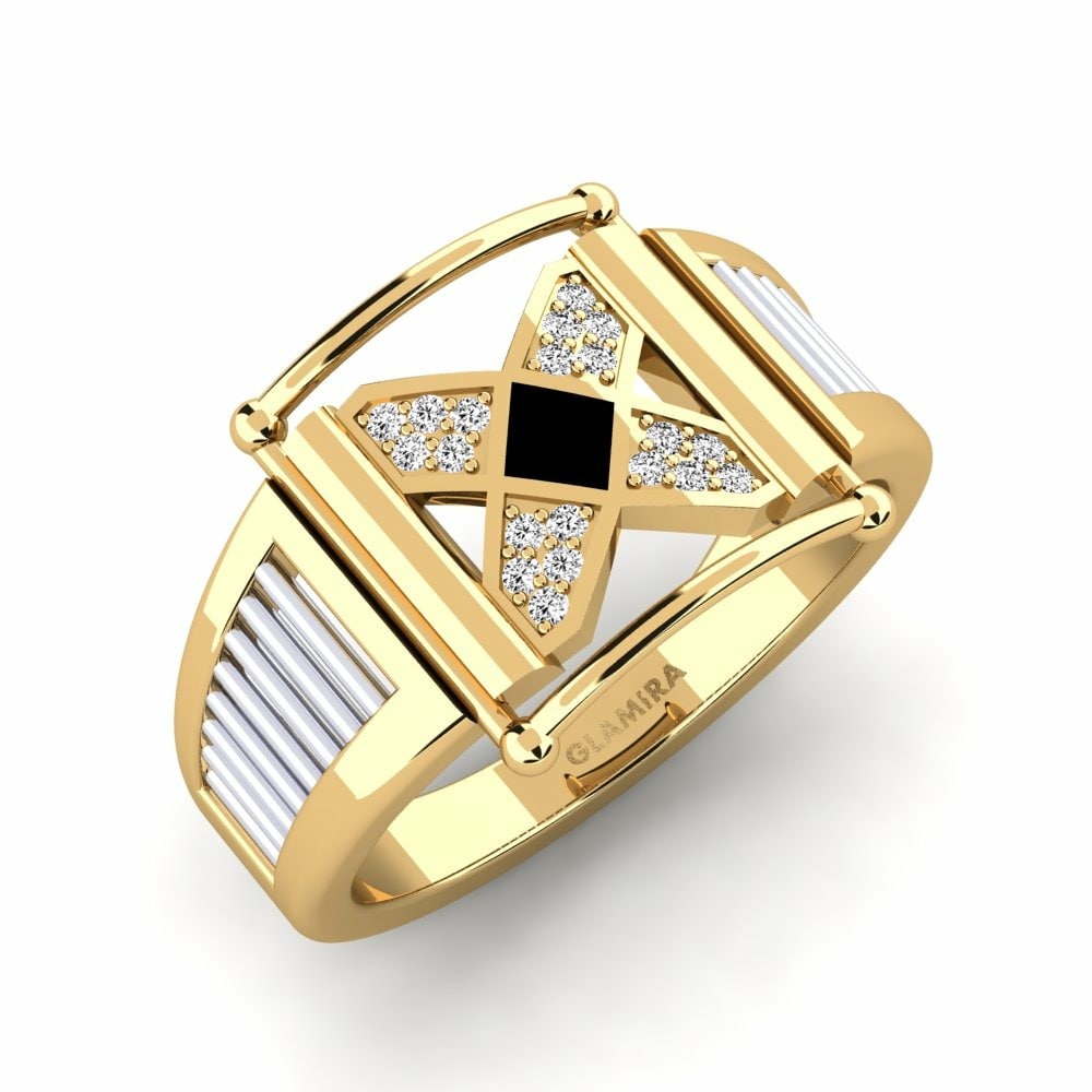 750 Prabos Geltonas & Baltas Auksas Vyriški žiedai Hales