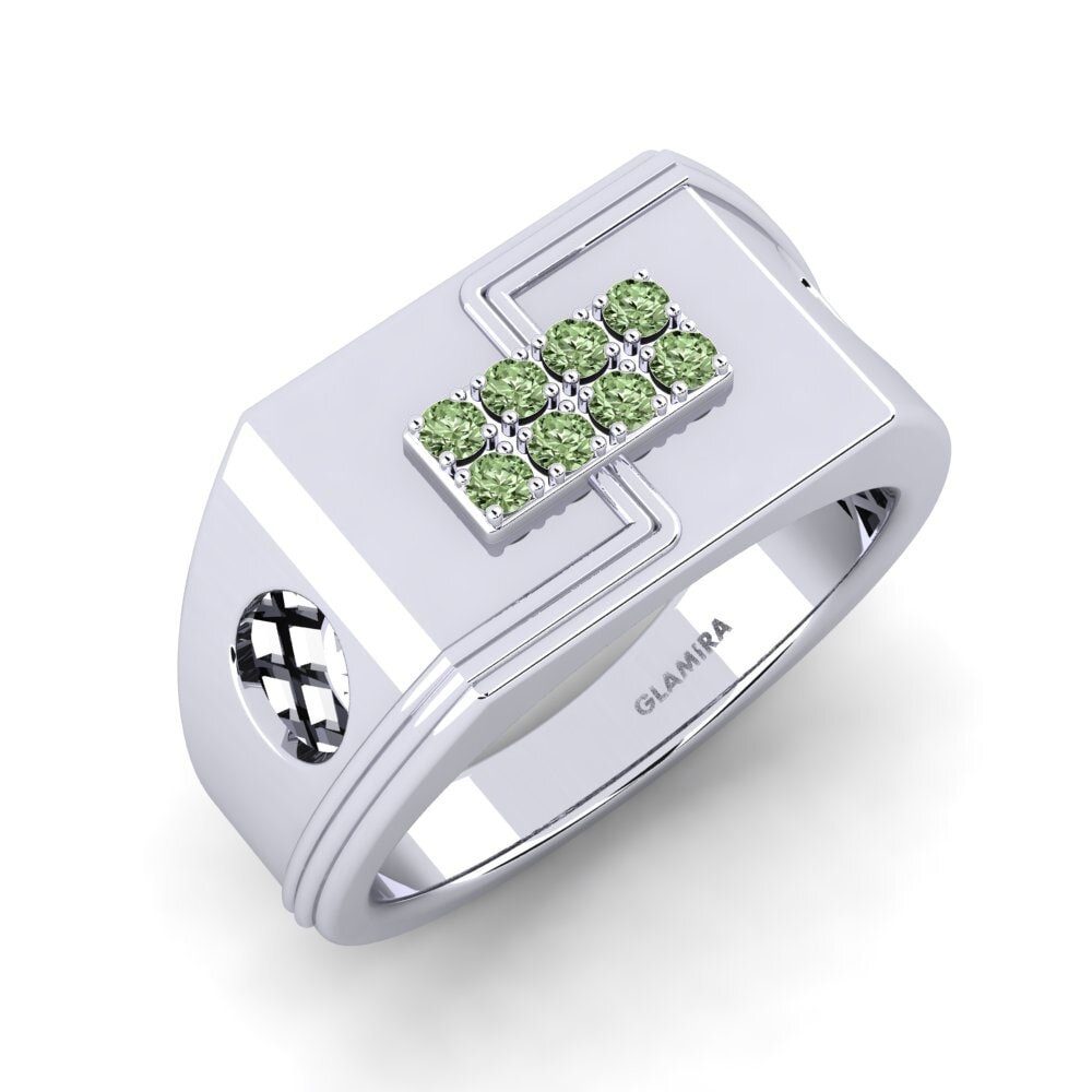 Diamante Verde Anillo de Hombre Parrot