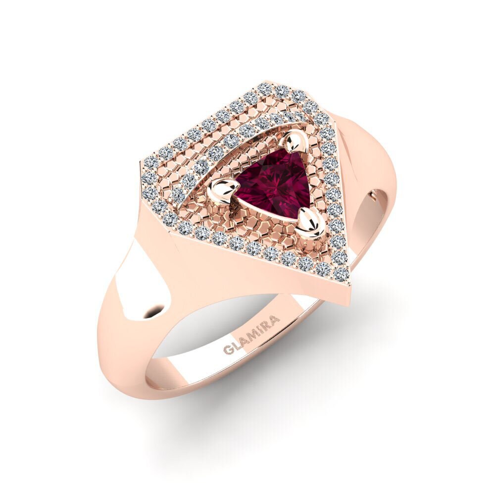 9ct Rose Gold Rhodolite Garnet Men's Ring Patrika