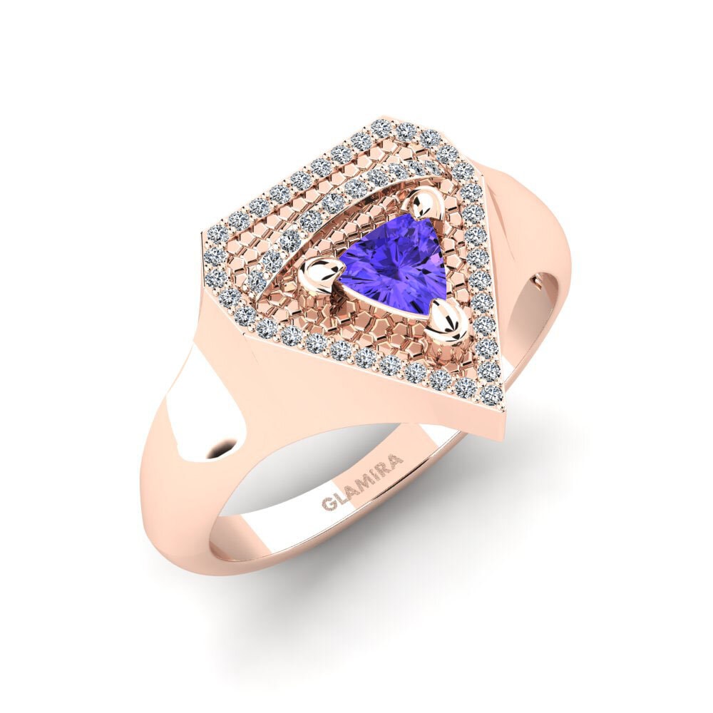 18ct Rose Gold Tanzanite Men's Ring Patrika