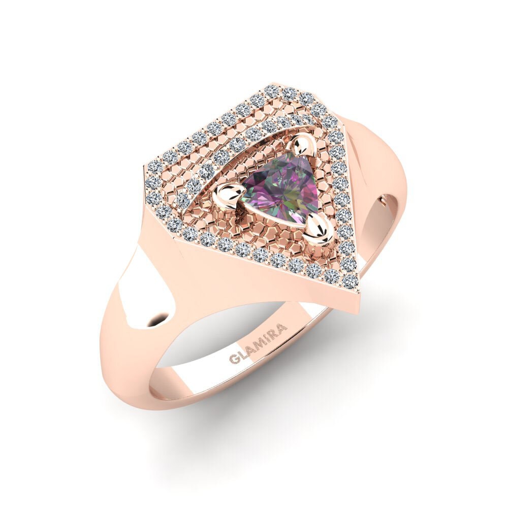 9ct Rose Gold Mystic Topaz Men's Ring Patrika