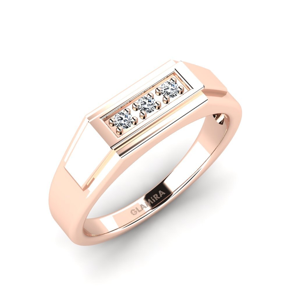 Oro Rosso 375 Zircone Anello da uomo Plante