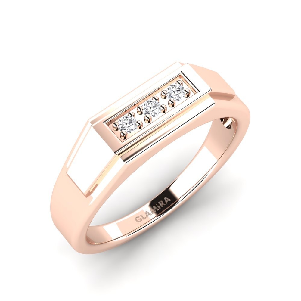 Oro Rosso 750 Diamante cresciuto in laboratorio Anello da uomo Plante