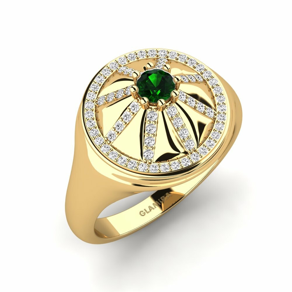 Green Tourmaline Men's Ring Saffron