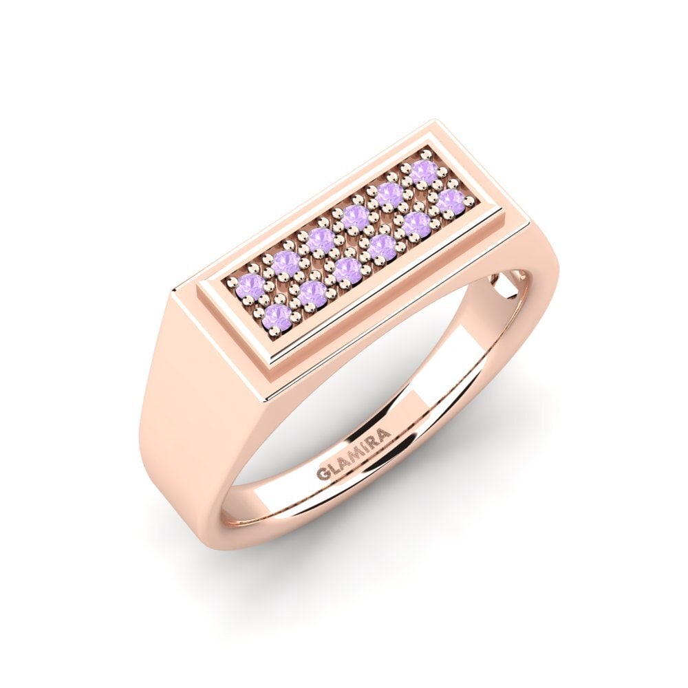 Oro Rosso 585 Ametista Anello da uomo Scraggy