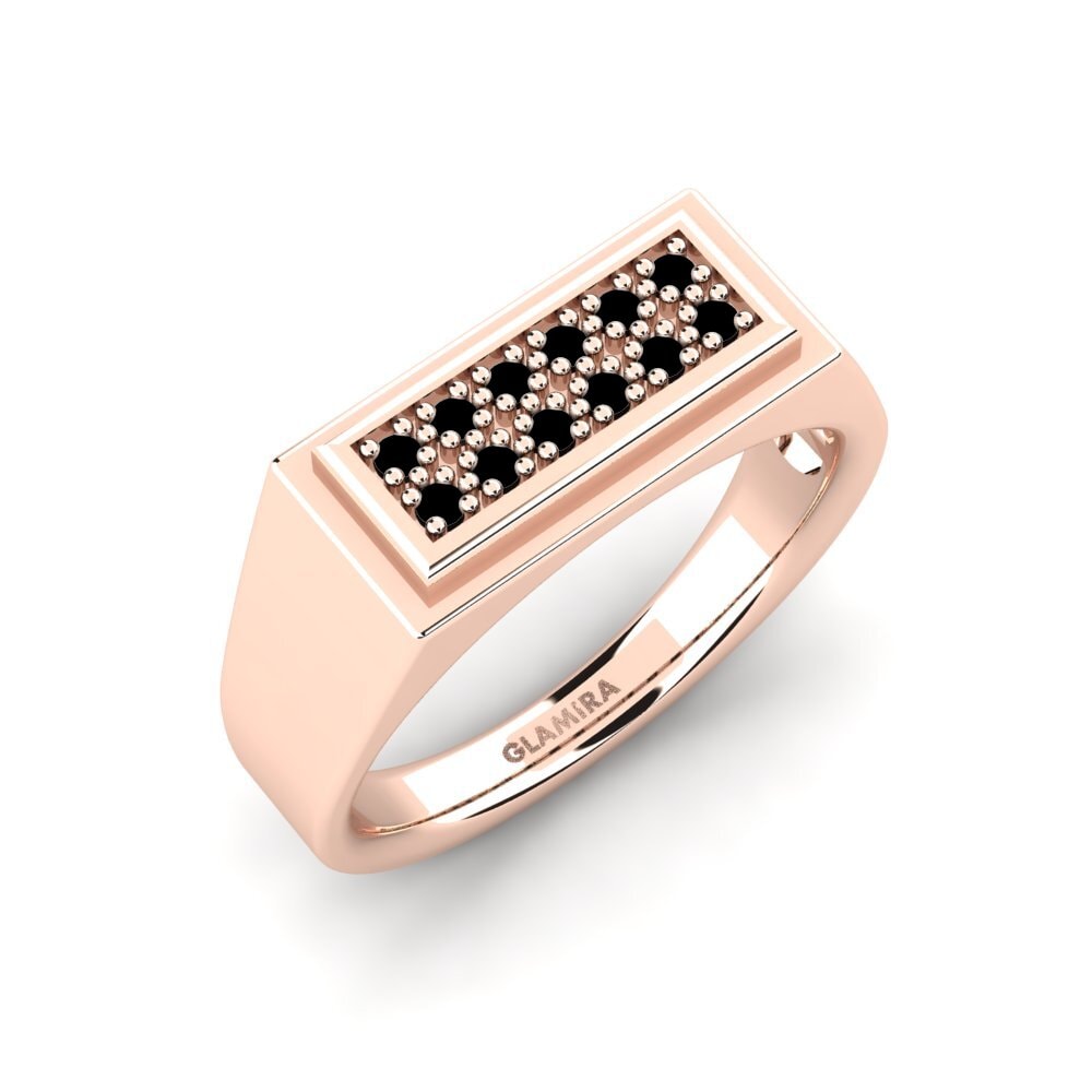 Oro Rosso 375 Onice Nero Anello da uomo Scraggy