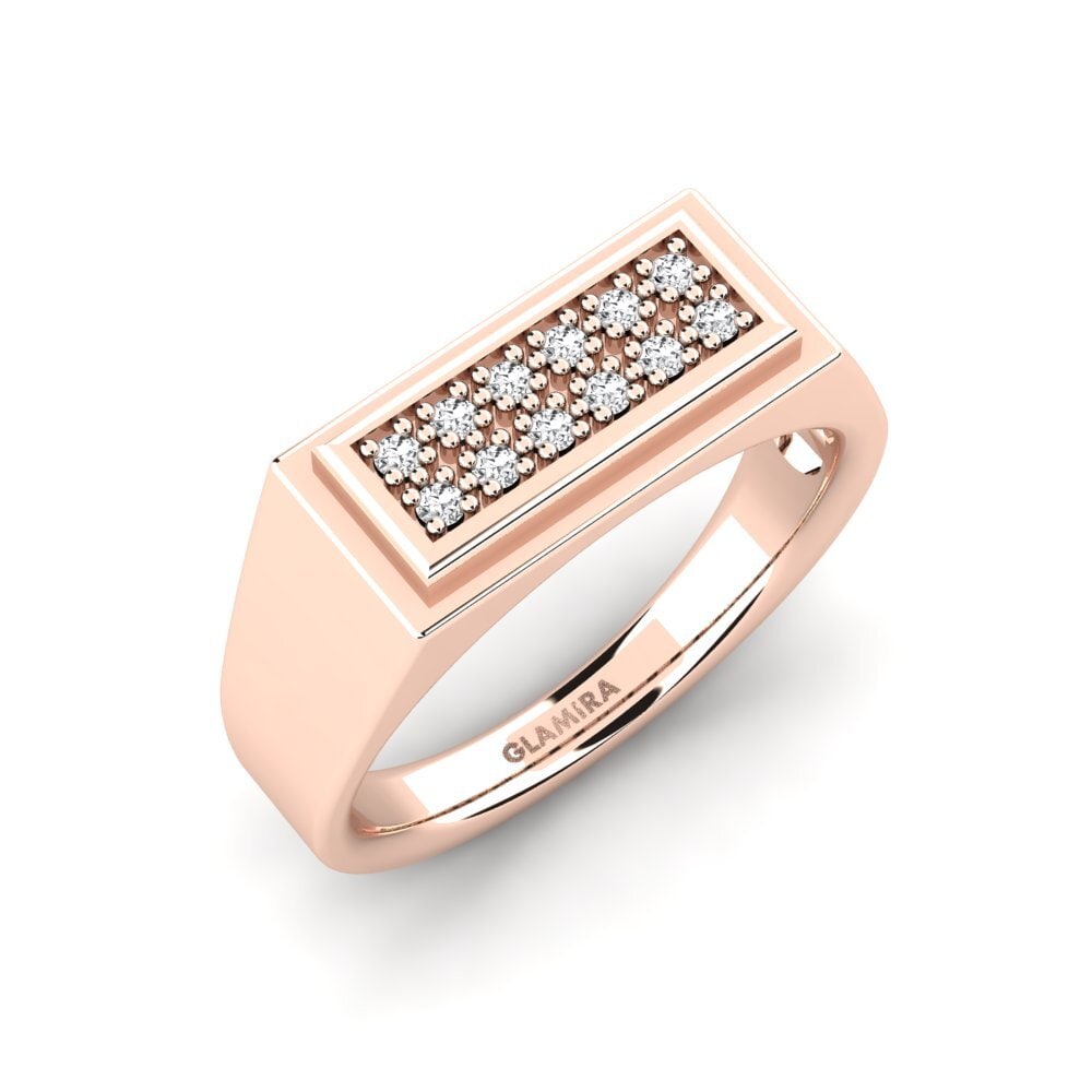 Oro Rosso 375 Zaffiro Bianco Anello da uomo Scraggy