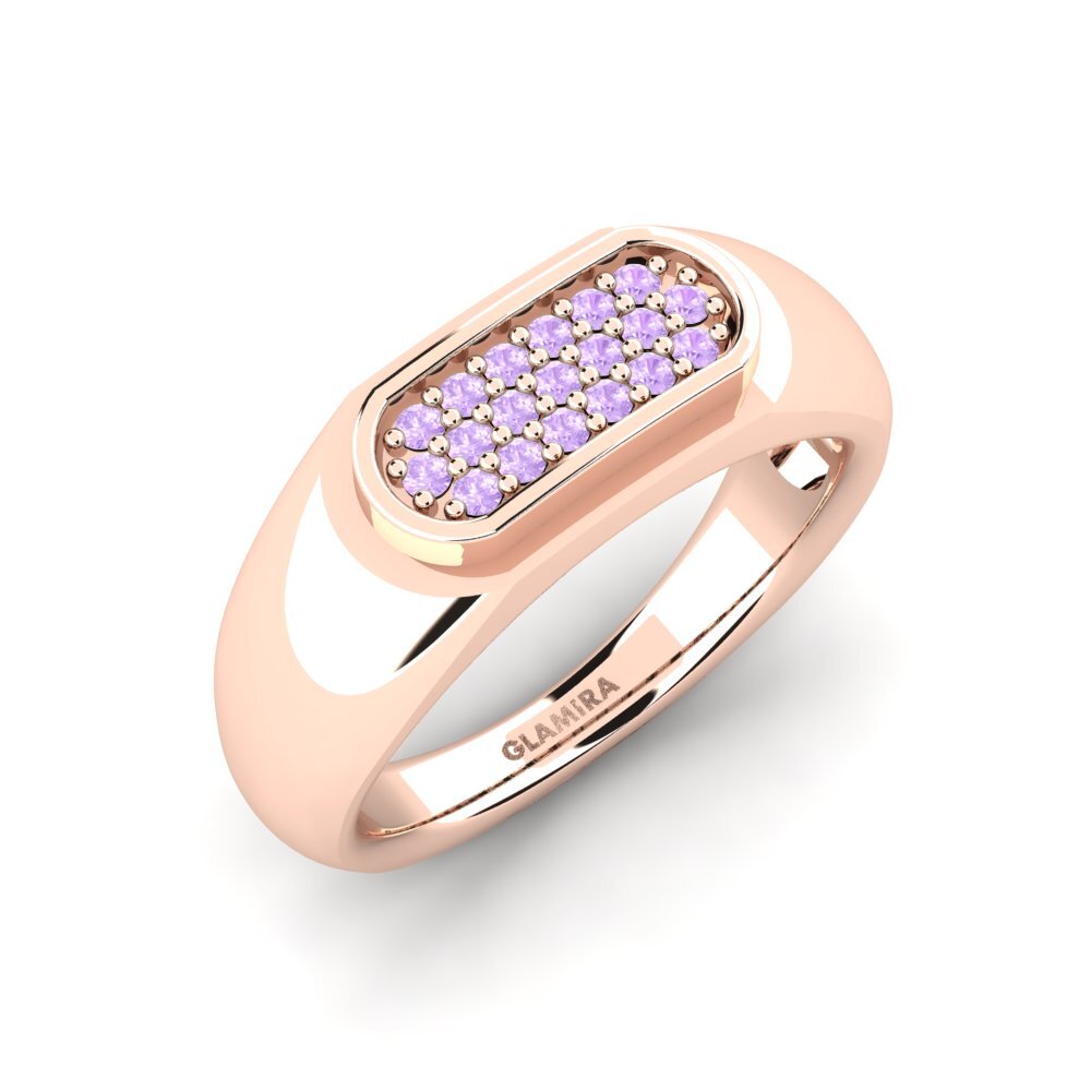 Oro Rosso 585 Ametista Anello da uomo Sewaddle