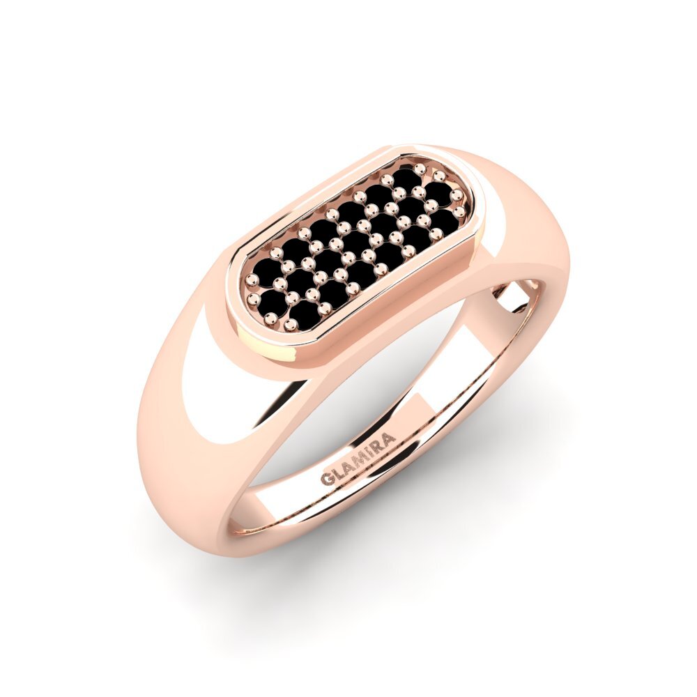 Oro Rosso 375 Onice Nero Anello da uomo Sewaddle