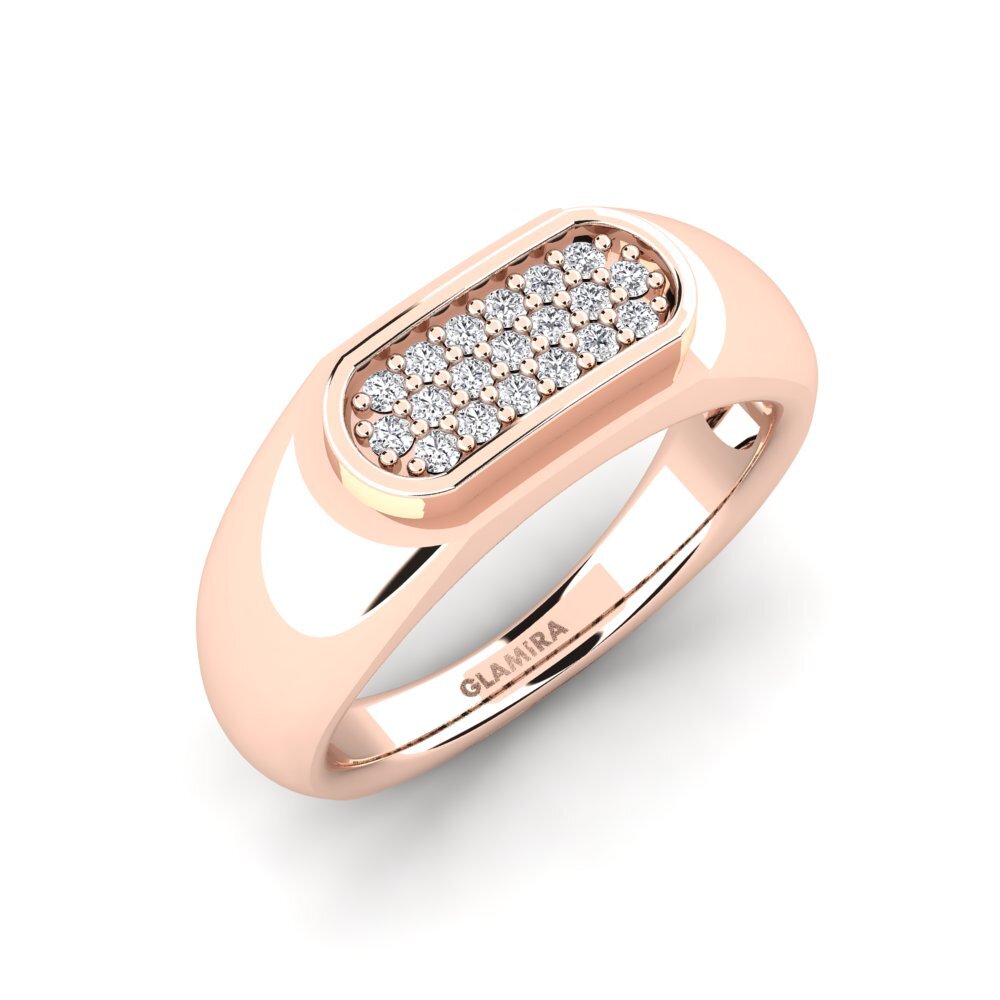 14k Oro Rosa Diamante Anillo de Hombre Sewaddle