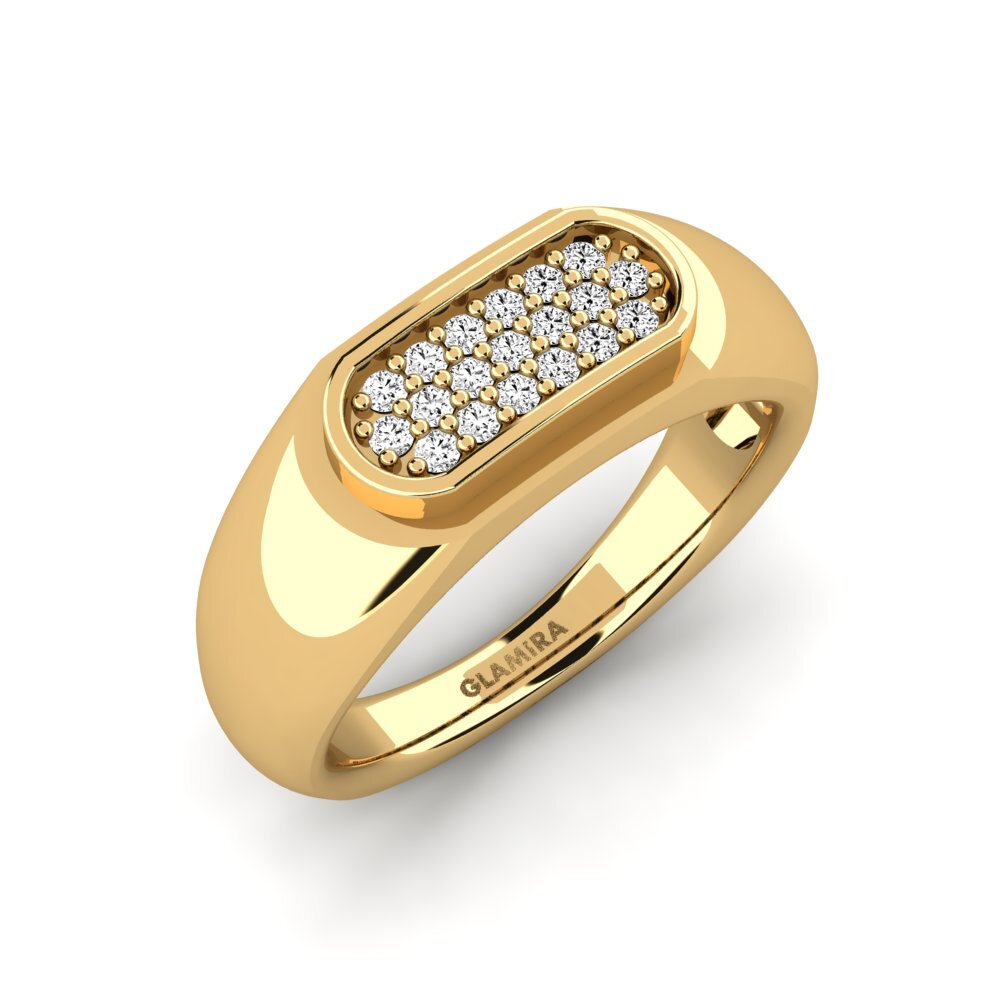Oro Giallo 585 Moissanite Anello da uomo Sewaddle