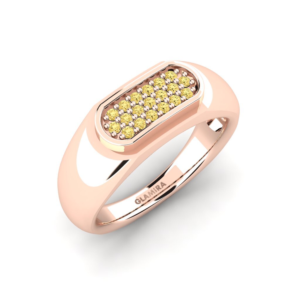 Oro Rosso 750 Diamante Giallo Anello da uomo Sewaddle