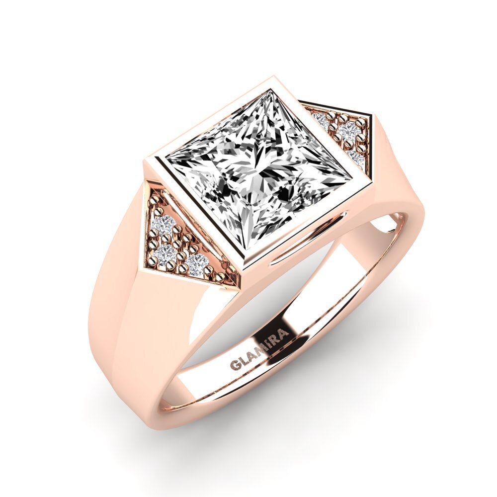 Oro Rosso 585 Moissanite Anello da uomo Shroomish