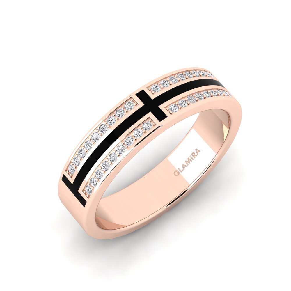 14k Oro Rosa Diamante Anillo de Hombre Surrett