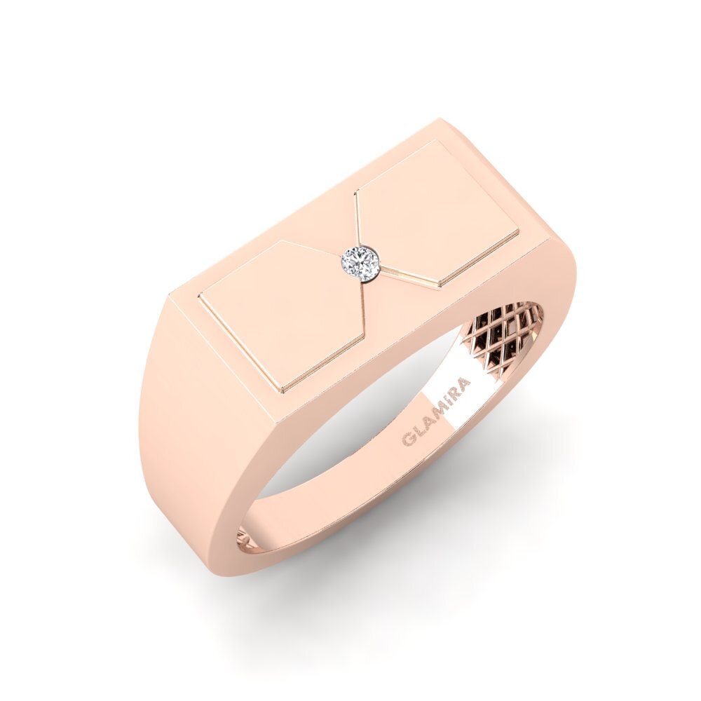 14k Oro Rosa Diamante Anillo de Hombre Warden