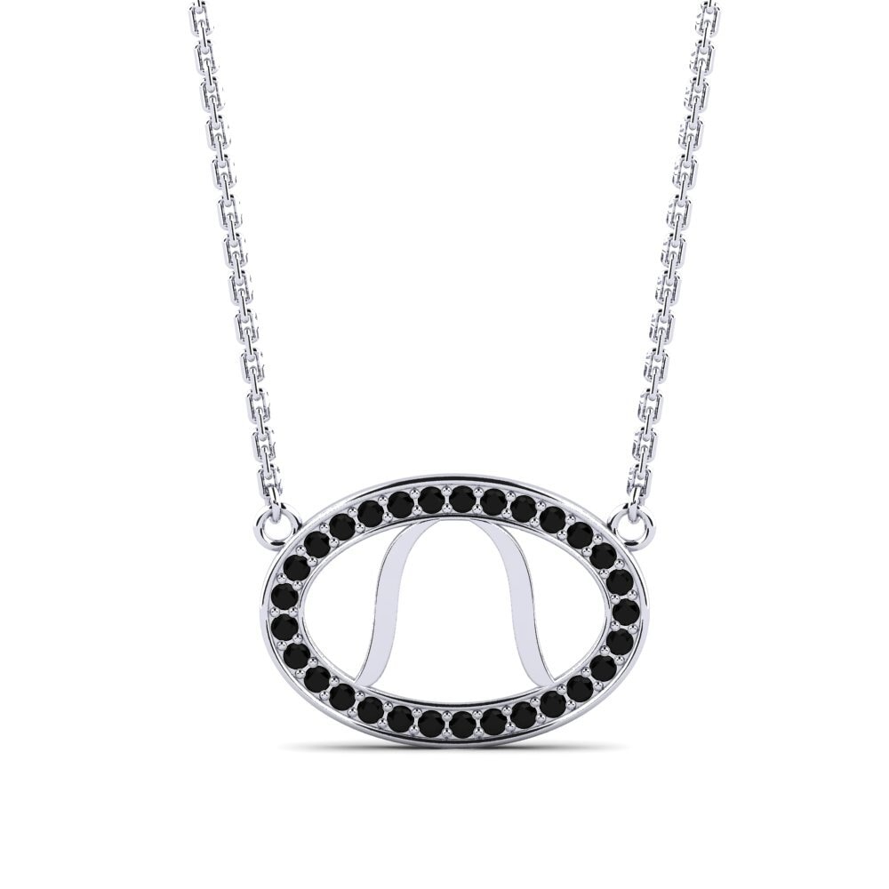 Zwarte Diamant Dames Hanger Abstran