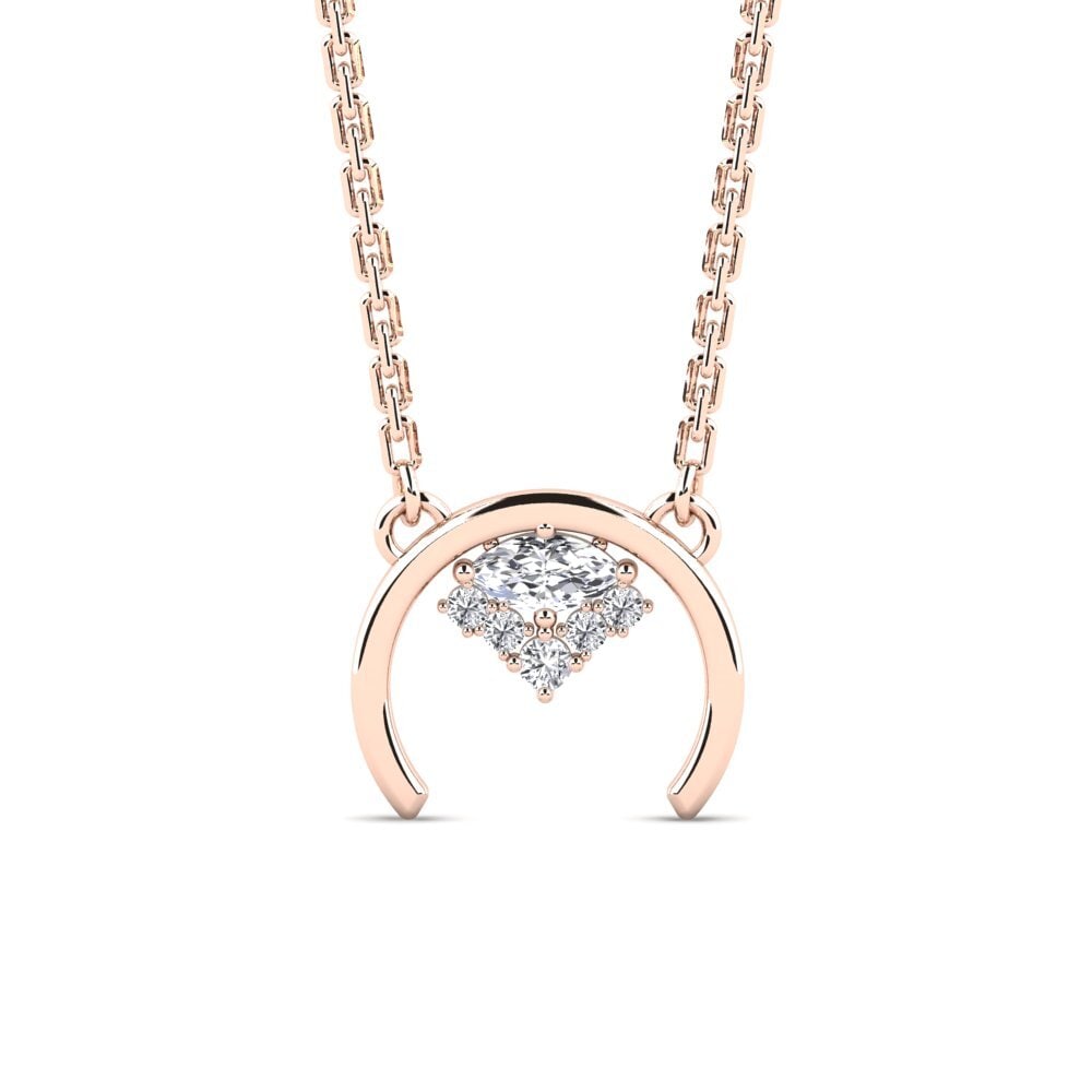 Collier En Or Rose 9 Carats (375) Avec Diamants - Longueur 43 Cm - Étoile