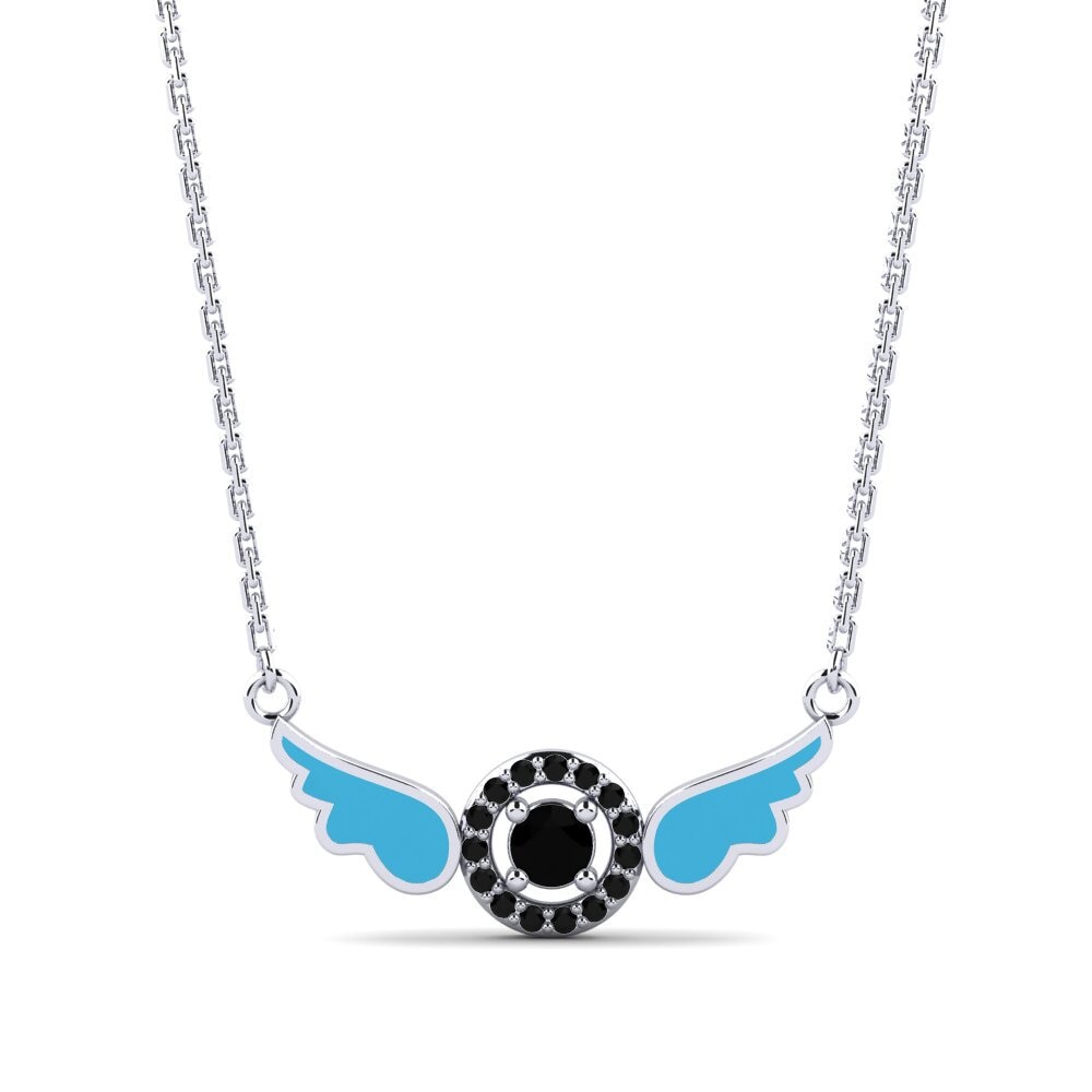 18ct White Gold Women's Necklace Crane