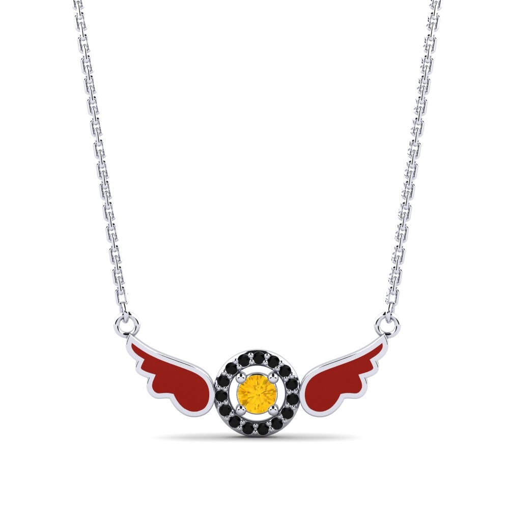 Citrine Women's Necklace Crane