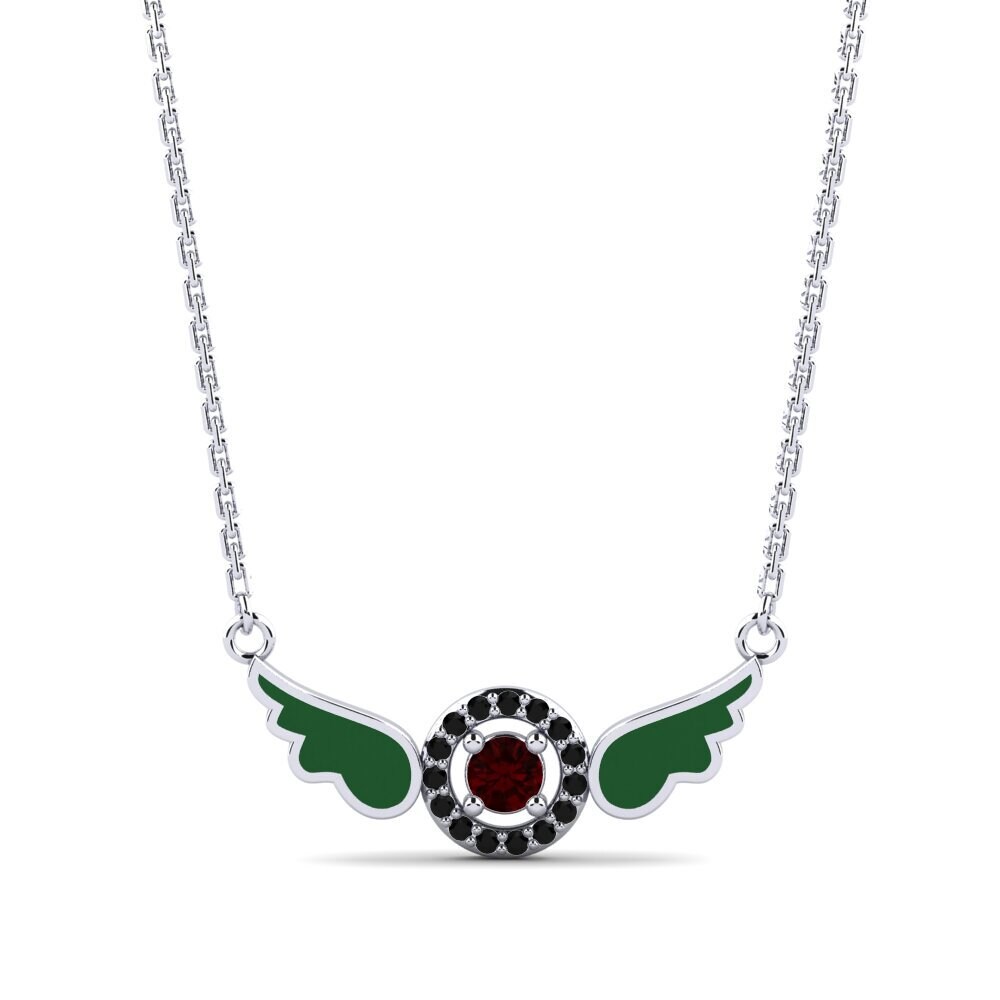 Garnet Women's Necklace Crane