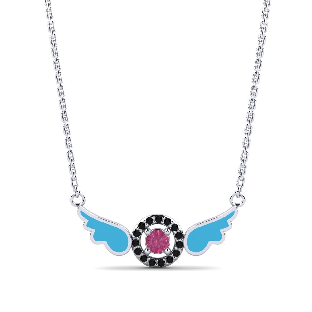 Pink Tourmaline Women's Necklace Crane