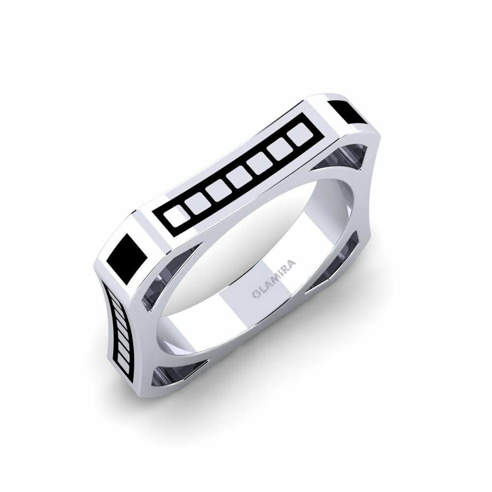 White Silver Men's Ring Carell