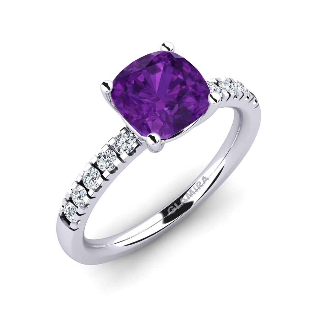 950 Platinum Amethyst Engagement Ring Allison