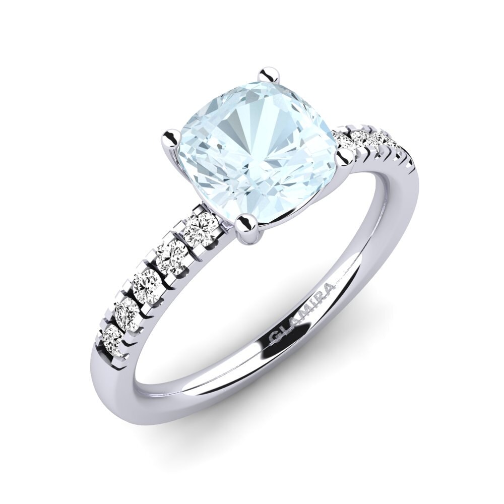 950 Platin Aquamarin Verlobungsring Allison