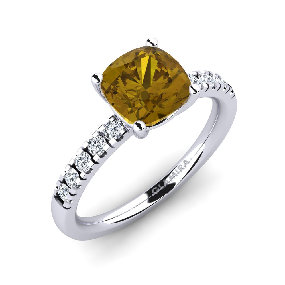 9ct White Gold Brown Zircon Engagement Ring Allison