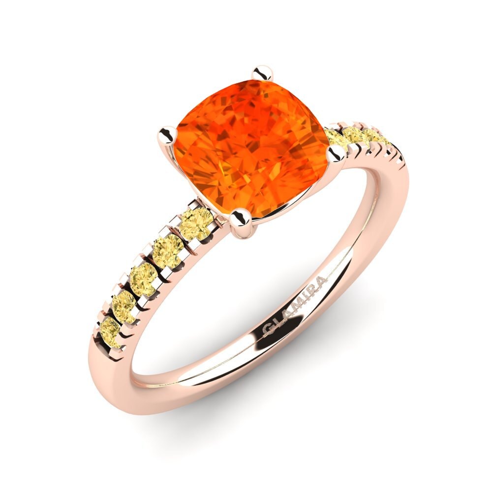 14ct Rose Gold Fire Opal Engagement Ring Allison