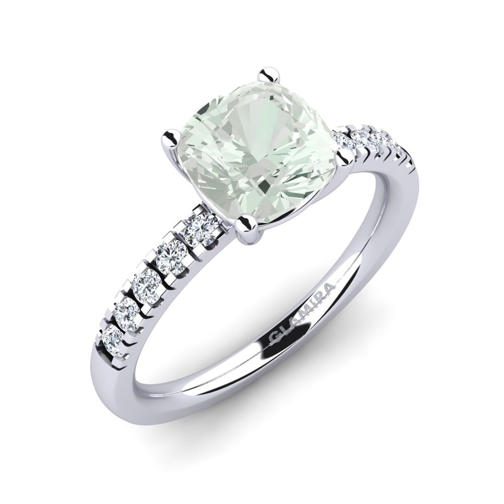 Green Amethyst Engagement Ring Allison
