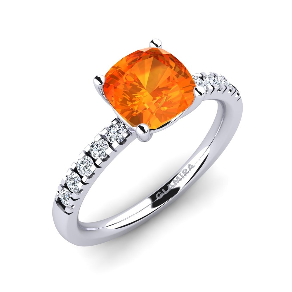 Orange Sapphire Engagement Ring Allison