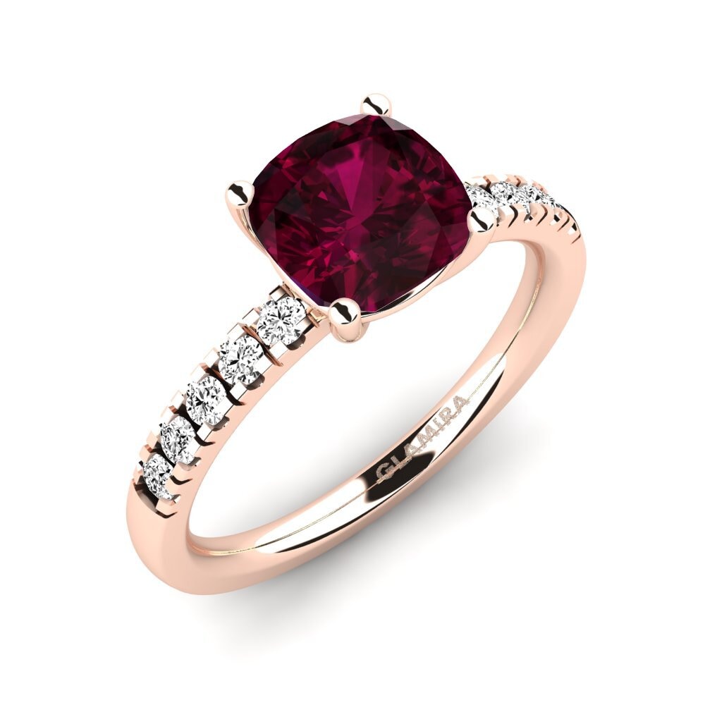 14ct Rose Gold Rhodolite Garnet Engagement Ring Allison