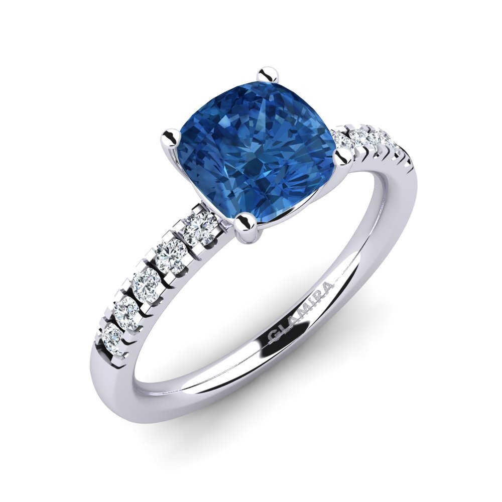 Donker Blauwe Zirkoon Verlovingsring Allison