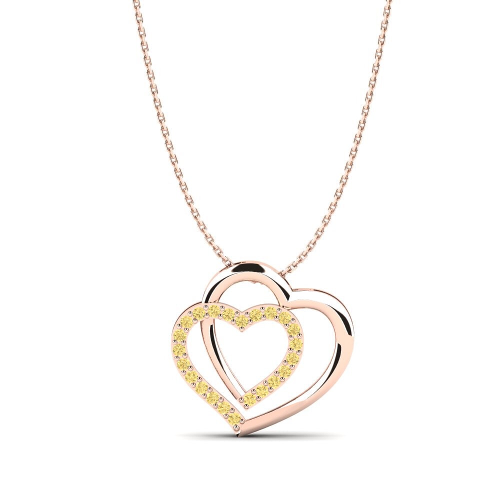 14ct Rose Gold Yellow Diamond Women's Pendant Felicia